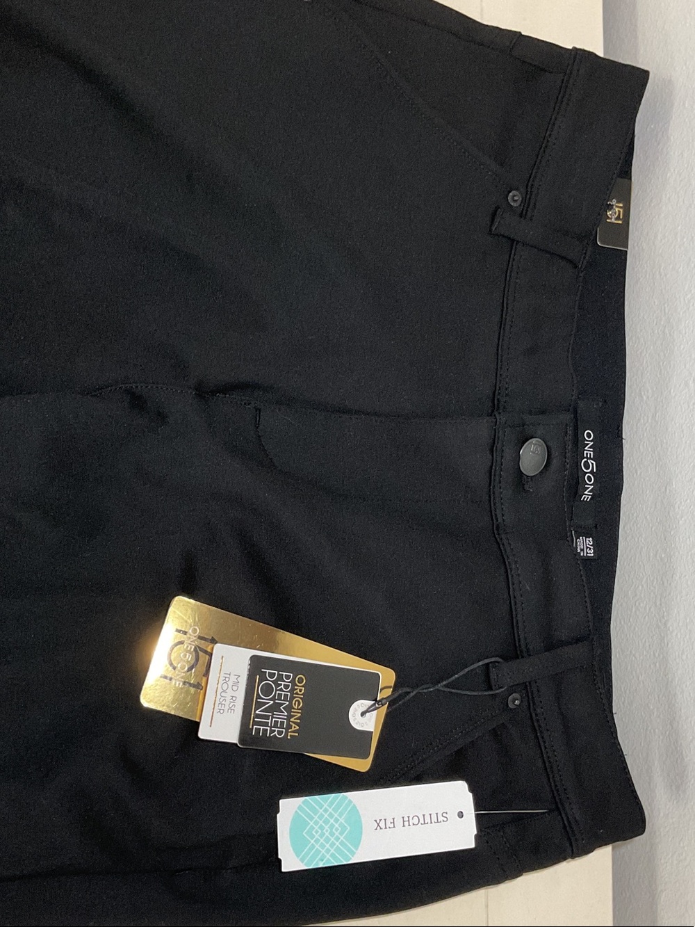 one 5 one Black Boot Cut Pants